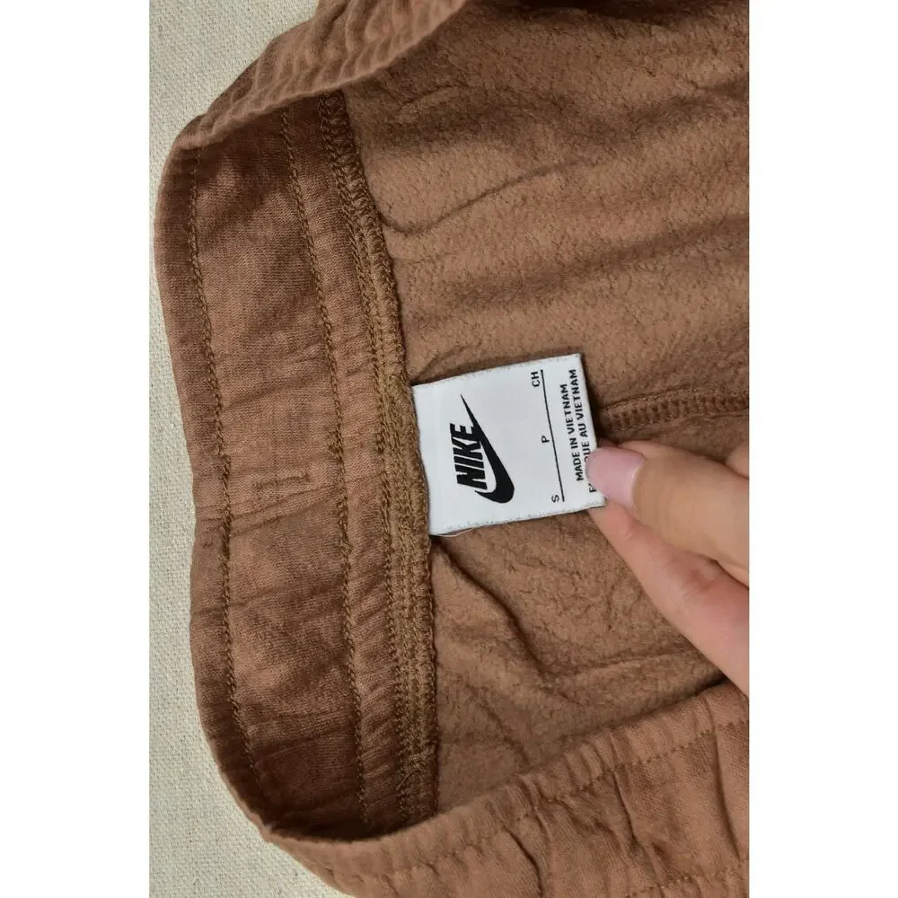 Nike Men's Size S Jogger Sweatpants Brown Cotton Drawstring Pockets Solid